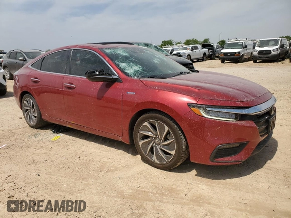 2022 Honda Insight Touring z VIN 19XZE4F95NE002847, wystawiony jako Copart lot #51352875 z przebiegiem 53 229 mil mil oraz Czysty tytuł • Clean title. Historia ofert i sprzedaży dostępna na DreamBid. Obrazek 4.