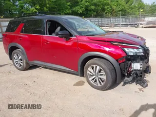 2025 Nissan Pathfinder SL with VIN 5N1DR3CC3SC202875, listed as a IAAI auction lot 42167150 with 8,165 mi miles and . Bid and sale history available at DreamBid. Image 1.