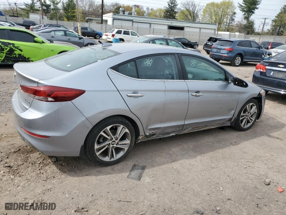 2017 Hyundai Elantra Limited with VIN 5NPD84LF0HH206970, listed as a Copart auction lot 53753345 with 78,000 mi miles and Salvage Title. Bid and sale history available at carsss.com. Image 3.