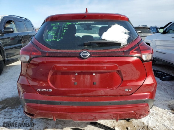 2022 Nissan Kicks SV with VIN 3N1CP5CV9NL482719, listed as a Copart auction lot 45318995 with 7,684 mi miles and Salvage Title. Bid and sale history available at carsss.com. Image 6.