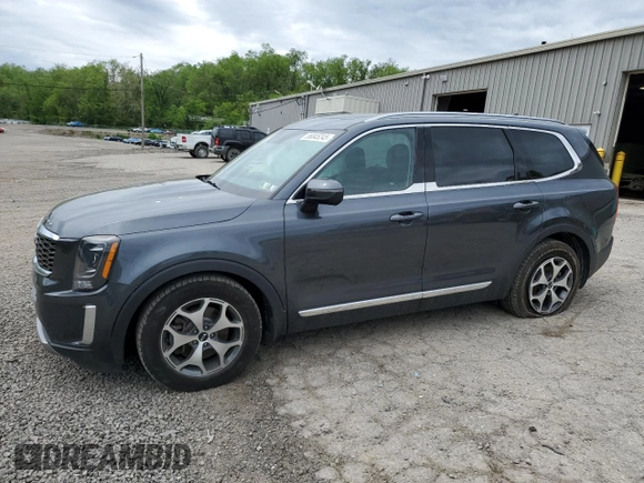 2021 Kia Telluride EX with VIN 5XYP3DHCXMG148538, listed as a Copart auction lot 56045245 with 51,998 mi miles and Salvage title. Bid and sale history available at DreamBid. Image 1.