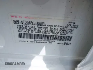 2010 Mitsubishi Lancer ES z VIN JA32U2FU9AU027824, wystawiony jako IAAI lot #41992311 z przebiegiem 239 422 mil mil oraz . Historia ofert i sprzedaży dostępna na DreamBid. Obrazek 9.