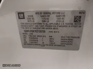 2014 Chevrolet Equinox LT with VIN 1GNFLFEK7EZ128700, listed as a IAAI auction lot 41219813 with 75,267 mi miles. Bid and sale history available at carsss.com. Image 9.