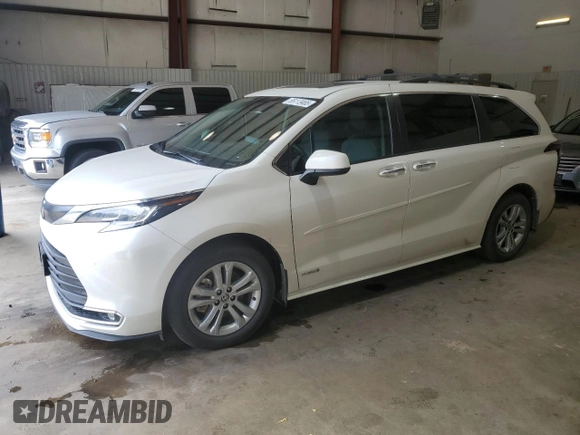 2021 Toyota Sienna XLE with VIN 5TDYRKEC0MS041223, listed as a Copart auction lot 55113465 with 97,670 mi miles and Clean Title. Bid and sale history available at DreamBid. Image 1.