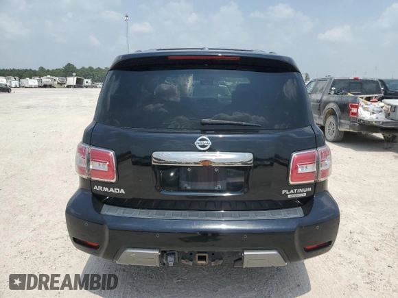 2018 Nissan Armada Platinum with VIN JN8AY2NF7J9333397, listed as a Copart auction lot 61851004 with 134,845 mi miles and Clean Title. Bid and sale history available at carsss.com. Image 6.