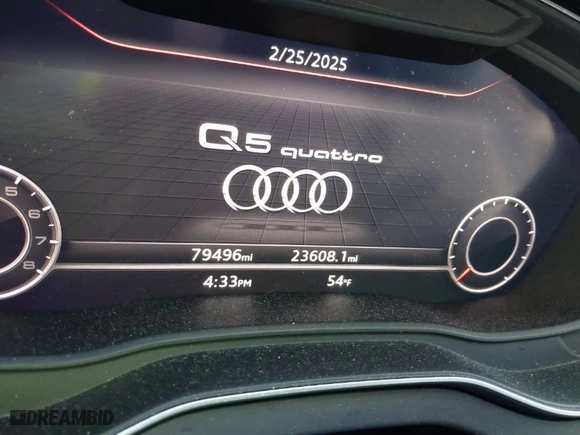 2019 Audi Q5 Premium Plus with VIN WA1BNAFY9K2047851, listed as a IAAI auction lot 41643955 with 79,496 mi miles. Bid and sale history available at carsss.com. Image 16.