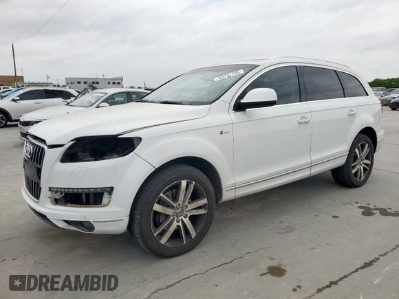 2015 Audi Q7 Premium Plus with VIN WA1LGAFE2FD023602, listed as a Copart auction lot 53737705 with 102,395 mi miles and Salvage Title. Bid and sale history available at DreamBid. Image 1.