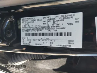 2018 Ford F-150 XL with VIN 1FTEW1C50JKF28600, listed as a IAAI auction lot 42081191 with 105,636 mi miles and . Bid and sale history available at DreamBid. Image 9.