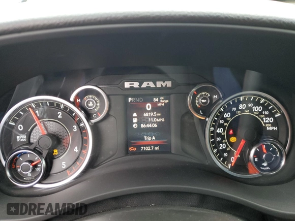 2024 Ram 2500 Tradesman with VIN 3C6UR5CL2RG368092, listed as a Copart auction lot 47011285 with 7,102 mi miles and Salvage title. Bid and sale history available at DreamBid. Image 9.