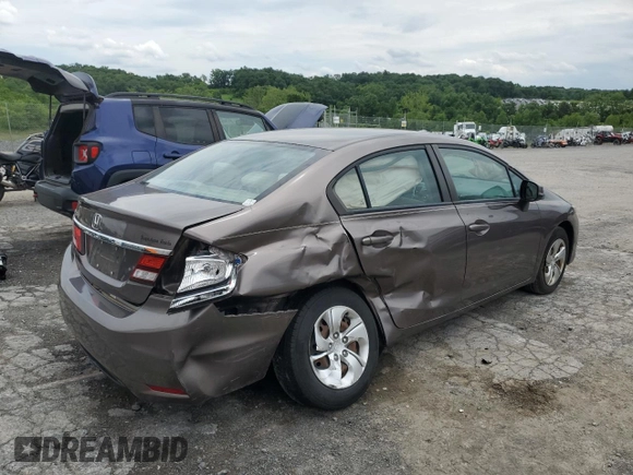 2013 Honda Civic LX z VIN 19XFB2F54DE292297, wystawiony jako Copart lot #58866645 z przebiegiem 118 321 mil mil oraz Szkoda całkowita • Salvage title. Historia ofert i sprzedaży dostępna na DreamBid. Obrazek 3.