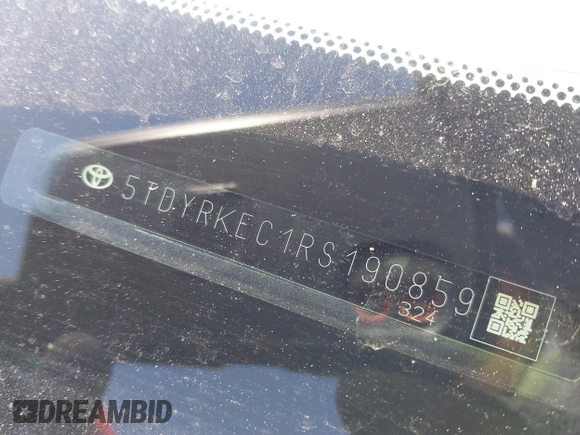 2024 Toyota Sienna XLE z VIN 5TDYRKEC1RS190859, wystawiony jako IAAI lot #41851312 z przebiegiem 43 858 mil mil oraz . Historia ofert i sprzedaży dostępna na DreamBid. Obrazek 9.