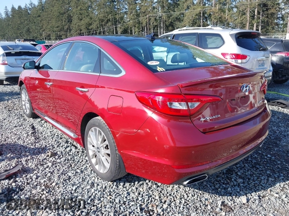 2015 Hyundai Sonata Limited with VIN 5NPE34AF7FH060103, listed as a IAAI auction lot 42096524 with 119,497 mi miles and . Bid and sale history available at carsss.com. Image 3.