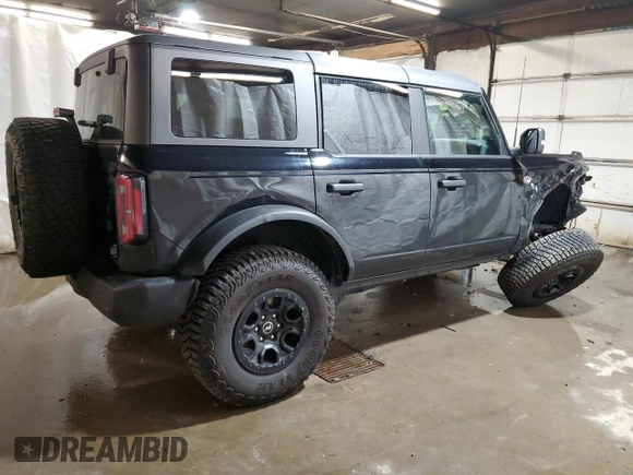2024 Ford Bronco Wildtrak z VIN 1FMEE2BP1RLA76928, wystawiony jako Copart lot #46423395 z przebiegiem 4873 mil mil oraz Szkody całkowita. Historia ofert i sprzedaży dostępna na DreamBid. Obrazek 3.
