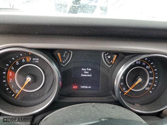 2020 Jeep Wrangler Unlimited Sport Altitude with VIN 1C4HJXDG6LW234273, listed as a Copart auction lot 48584185 with 74,936 mi miles and Salvage Title. Bid and sale history available at carsss.com. Image 9.