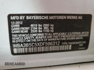 2013 BMW 3 Series 328i xDrive z VIN WBA3B5C5XDF596312, wystawiony jako Copart lot #88660715 z przebiegiem 76 751 mil mil oraz Szkoda całkowita • Salvage title. Historia ofert i sprzedaży dostępna na DreamBid. Obrazek 12.