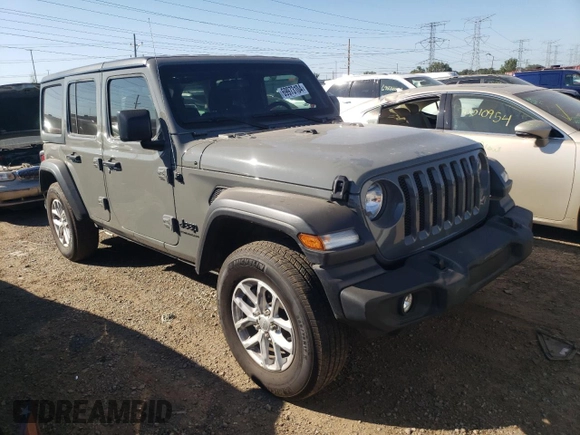 2023 Jeep Wrangler Sport with VIN 1C4HJXDN1PW701944, listed as a Copart auction lot 69973104 with 24,733 mi miles and Salvage Title. Bid and sale history available at DreamBid. Image 4.