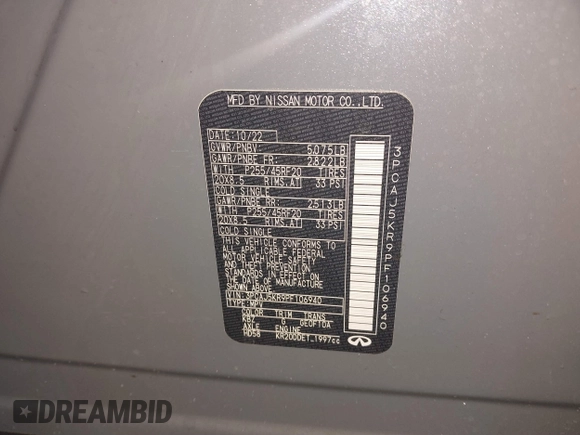 2023 Infiniti QX55 Essential с VIN 3PCAJ5KR9PF106940, выставлен на аукционе IAAI как лот 41665977 с пробегом 6 839 миль миль и . История ставок и продаж доступна на DreamBid. Изображение 9.