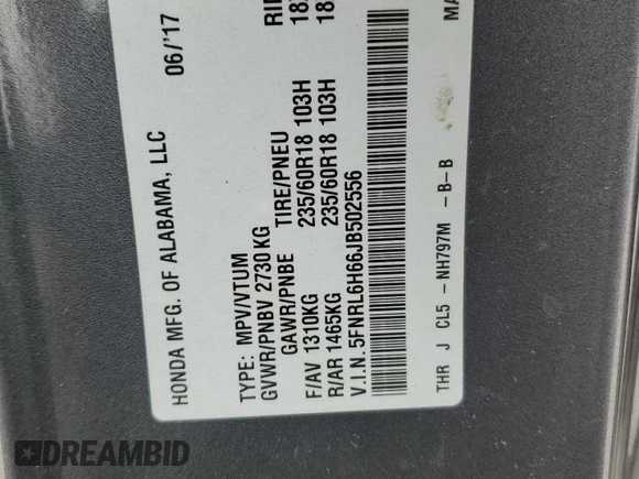 2018 Honda Odyssey EX-L z VIN 5FNRL6H66JB502556, wystawiony jako Copart lot #81995684 z przebiegiem 199 440 mil mil oraz Nie do naprawy • Non repairable. Historia ofert i sprzedaży dostępna na DreamBid. Obrazek 13.