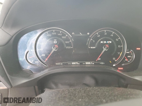 2020 BMW X3 M Competition with VIN 5YMTS0C06LLT11106, listed as a Copart auction lot 72803964 with 49,679 mi miles and Salvage Title. Bid and sale history available at carsss.com. Image 9.