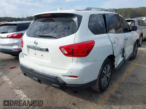 2020 Nissan Pathfinder S with VIN 5N1DR2AN4LC593664, listed as a IAAI auction lot 41589398 with 55,823 mi miles. Bid and sale history available at carsss.com. Image 4.