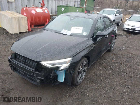 2023 Audi A3 Premium with VIN WAUGUDGY1PA104004, listed as a IAAI auction lot 41687394 with 30,187 mi miles. Bid and sale history available at carsss.com. Image 2.