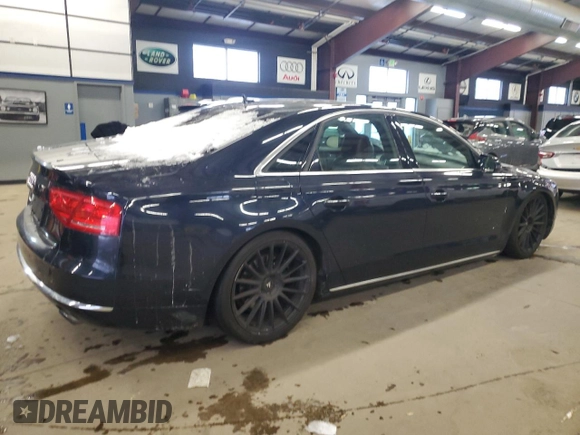 2013 Audi A8 3.0L with VIN WAUAGAFD6DN019898, listed as a Copart auction lot 45758405 with 105,190 mi miles and Clean title. Bid and sale history available at DreamBid. Image 3.