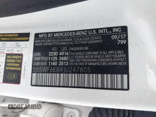 2018 Mercedes-Benz C 43 AMG with VIN 55SWF6EB4JU247805, listed as a IAAI auction lot 41434798 with 92,618 mi miles and . Bid and sale history available at carsss.com. Image 9.