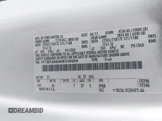 2017 Ford F-250 XL с VIN 1FTBF2A64HED39204, выставлен на аукционе IAAI как лот 42372160 с пробегом 83 748 миль миль и . История ставок и продаж доступна на DreamBid. Изображение 9.