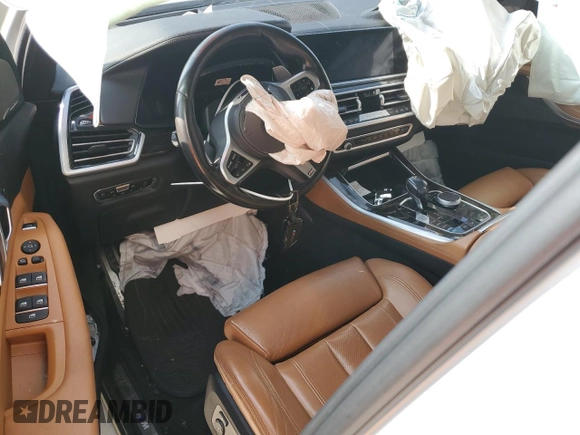 2021 BMW X5 xDrive40i with VIN 5UXCR6C00M9E75622, listed as a Copart auction lot 58568005 with Not provided miles and Salvage title. Bid and sale history available at DreamBid. Image 8.