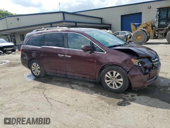 2014 Honda Odyssey EX-L with VIN 5FNRL5H60EB025526, listed as a Copart auction lot 57391215 with 153,758 mi miles and Salvage title. Bid and sale history available at DreamBid. Image 4.