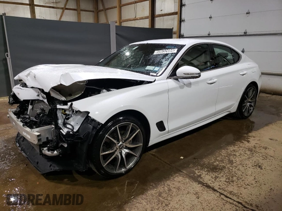 2023 Genesis G70 2.0T with VIN KMTG34TA9PU124418, listed as a Copart auction lot 60632694 with 23,798 mi miles and Salvage Title. Bid and sale history available at DreamBid. Image 1.