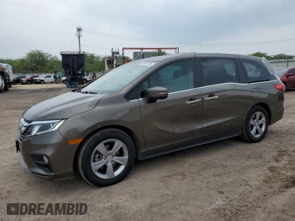 2018 Honda Odyssey EX with VIN 5FNRL6H5XJB069136, listed as a Copart auction lot 51873105 with 43,205 mi miles and Salvage title. Bid and sale history available at DreamBid. Image 1.