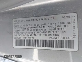 2005 Volkswagen GTI 1.8T с VIN 9BWDE61JX54019061, выставлен на аукционе IAAI как лот 42243280 с пробегом 122 488 миль миль и . История ставок и продаж доступна на DreamBid. Изображение 9.
