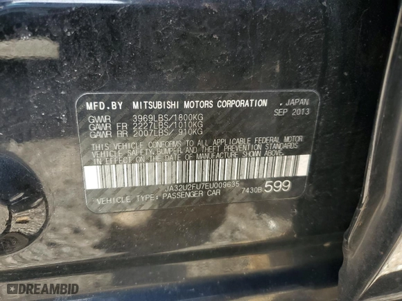 2014 Mitsubishi Lancer ES with VIN JA32U2FU7EU009635, listed as a Copart auction lot 49585365 with 164,750 mi miles and Clean Title. Bid and sale history available at carsss.com. Image 12.