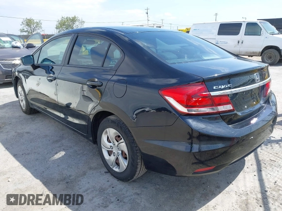 2014 Honda Civic Sedan LX with VIN 19XFB2F54EE263044, listed as a IAAI auction lot 42126752 with 99,824 mi miles. Bid and sale history available at carsss.com. Image 3.