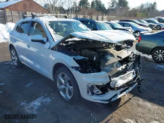 2023 Audi Q5 S line Premium Plus with VIN WA1EAAFY2P2040188, listed as a IAAI auction lot 41384106 with 1 mi miles. Bid and sale history available at carsss.com. Image 1.