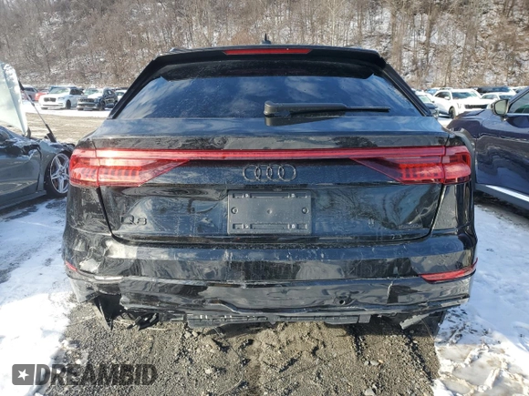2023 Audi Q8 Premium with VIN WA1AVBF1XPD020187, listed as a Copart auction lot 86690014 with 8,308 mi miles and Salvage title. Bid and sale history available at DreamBid. Image 6.