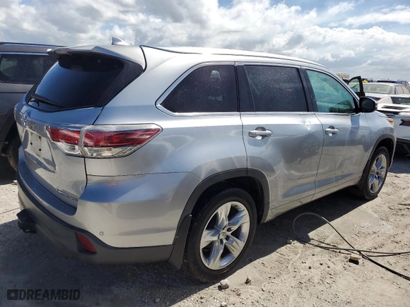 2015 Toyota Highlander Limited with VIN 5TDDKRFH8FS077024, listed as a Copart auction lot 75265984 with 130,597 mi miles and Non Repairable. Bid and sale history available at carsss.com. Image 3.