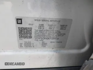 2019 Cadillac XT4 FWD Premium Luxury z VIN 1GYFZCR42KF189610, wystawiony jako IAAI lot #42137690 z przebiegiem 92 502 mil mil oraz . Historia ofert i sprzedaży dostępna na DreamBid. Obrazek 9.
