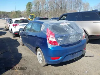 2015 Hyundai Accent GS with VIN KMHCT5AE3FU219124, listed as a IAAI auction lot 41843449 with 152,535 mi miles. Bid and sale history available at carsss.com. Image 3.