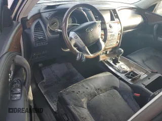 2015 Infiniti QX80 with VIN JN8AZ2NF9F9572311, listed as a Copart auction lot 75133454 with 0 mi miles and Salvage Title. Bid and sale history available at carsss.com. Image 8.