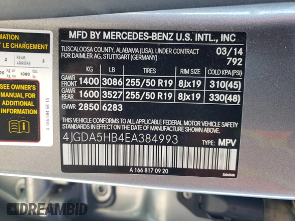 2014 Mercedes-Benz M 350 z VIN 4JGDA5HB4EA384993, wystawiony jako Copart lot #51180755 z przebiegiem 191 412 mil mil oraz Czysty tytuł • Clean title. Historia ofert i sprzedaży dostępna na DreamBid. Obrazek 13.