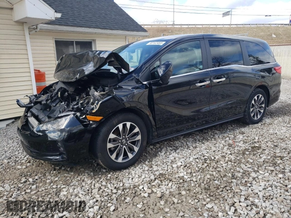 2023 Honda Odyssey EX-L with VIN 5FNRL6H69PB048988, listed as a Copart auction lot 50163455 with 35,475 mi miles and Salvage Title. Bid and sale history available at carsss.com. Image 1.