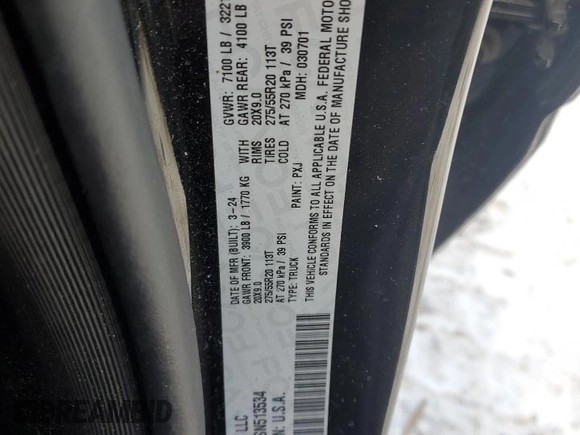 2025 Ram 1500 Big Horn z VIN 1C6SRFFPXSN513534, wystawiony jako Copart lot #44491245 z przebiegiem Nie podano mil oraz Szkoda całkowita • Salvage title. Historia ofert i sprzedaży dostępna na DreamBid. Obrazek 12.
