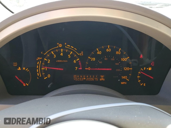 2004 Infiniti QX56 with VIN 5N3AA08C14N807476, listed as a Copart auction lot 75938334 with 200,675 mi miles and Salvage Title. Bid and sale history available at carsss.com. Image 9.