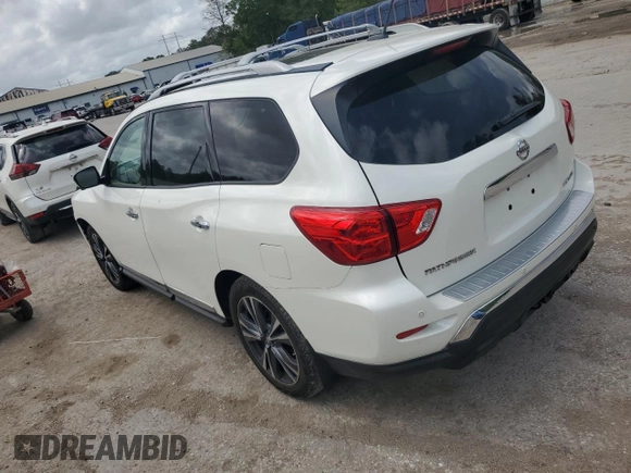 2018 Nissan Pathfinder Platinum z VIN 5N1DR2MN0JC670913, wystawiony jako Copart lot #51624585 z przebiegiem Nie podano mil oraz Szkoda całkowita • Salvage title. Historia ofert i sprzedaży dostępna na DreamBid. Obrazek 2.