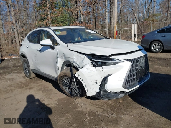 2025 Lexus NX with VIN JTJGGCEZ4S2023563, listed as a IAAI auction lot 41445692 with 210 mi miles. Bid and sale history available at carsss.com. Image 1.