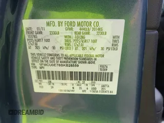 2011 Ford Escape Limited with VIN 1FMCU0E78BKB28559, listed as a IAAI auction lot 41951972 with 213,913 mi miles. Bid and sale history available at carsss.com. Image 9.