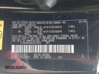 2016 Lexus RX 350 with VIN 2T2BZMCA6GC015849, listed as a IAAI auction lot 42277413 with 63,927 mi miles and . Bid and sale history available at DreamBid. Image 9.