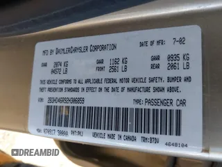 2002 Dodge Intrepid SE z VIN 2B3HD46R92H306859, wystawiony jako IAAI lot #41647392 z przebiegiem 175 608 mil mil oraz . Historia ofert i sprzedaży dostępna na DreamBid. Obrazek 9.